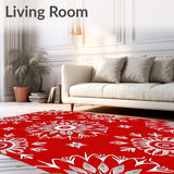 Jubilant Floral Kaleidoscope Radial Accent Throw(Red)