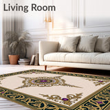 Heritage Trellis with Ornamental Filigree and Jewel Tone Embellishments(Beige)