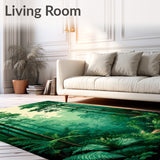 Lush Canopy Forest Green & Beige Blended Abstract(Green)