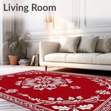 Baroque Floral Vine Arrangement with Symmetrical Petal Embellishments (Red)