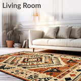 Earth Tone Southwestern With Interlocking And Angular Shapes(Brown)