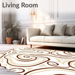Swirled Marble Abstract Waves Contemporary Decorative Accent (Brown) - ODIKA