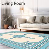 Tile Inspired Boho Floor Covering (Blue) - ODIKA