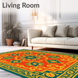 Harvest Sunset Medallion Decorative Floor Covering(Red)