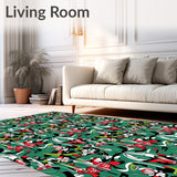 Celestial Poppy Garden with Mystical Moth Silhouettes(Green)