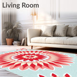 Blossom Machine Throw Accent Floor Covering(Red)