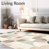 Artistic Area Featuring Abstract Geometric(Beige)