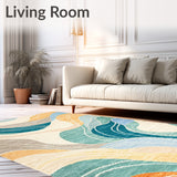 Estrella Collection Bright Abstract Water Ripple Funky Area(Beige)