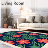 Tropical Jungle Bloom with Exotic Foliage (Blue)