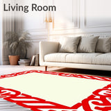 Modern Contour Frame Featuring Bold Interlocking Borders(Red)