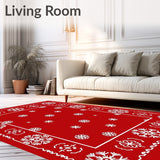 Nordic Winter Wonderland Decorative Festive Tapestry(Red)