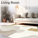 Abstract Feline Beige Area Scratching Mat for Happy Paws & Furniture(Beige)