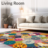 Bohemian Style Round Colorful Circle Design(Yellow)