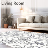 Intricate Boho Blossom Design with Flowing Floral Vines and Ornate Details (Black)