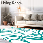 Serenity Tidal Swirl Elegant Contemporary Flowing Motif (Blue) - ODIKA