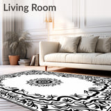 Floral Medallion with Symmetrical Branch Network(Black)