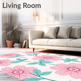 Ethereal Bloom Abstract Floral Medley Contemporary Pastel Motif (Pink)