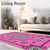 Foldable Medallion Print with Contemporary Boho Styling (Pink)