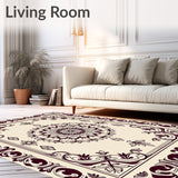 Art Nouveau Floral Mosaic with Interlocking Leaf Swirls (Ivory)