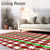Festive Gingham Heritage Checkboard Hearth Accent(Red)