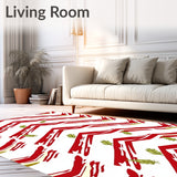 Classic Chevron Stripes with Frosted Pinecone Accents(Red)