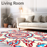 Symmetrical with Interlocking Abstract Shapes and Accents(Red)