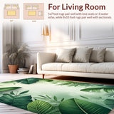 Ultra Soft Area Rug, Non Slip, Stain Resistant, Washable Area Rugs for Living Room, Bedroom, Indoor Outdoor Jungle Porch Stain-Resistant Throw Rug(Green)