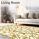 Floral Trellis Accent Beige Entryway Indoor Decor(Ivory)