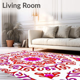 Burst Swirl with Ornate Floral Motifs (Red)