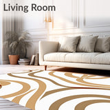 Abstract Wave Motif Featuring Flowing Lines and Muted Desert Hues(White)