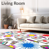 Art Studio Paint Brushes Palette Canvas Creative Workshop Design Floor(Red)