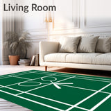 Badminton Court with Crossed Rackets(Green)