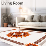Sunburst Medallion with Aztec Border(Orange)