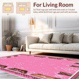 Ultra Soft Area Rug, Non Slip, Stain Resistant, Washable Area Rugs for Living Room, Bedroom, Cowgirl Themed Kitchen Decor Door Mat(Pink)