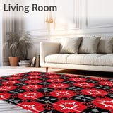 Scandinavian Yuletide Interlocking Plaid with Nordic Details(Red)