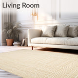 Elegant Geometric Area Modern Beige(Beige)
