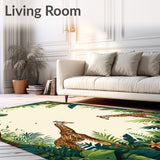 Safari Adventure Featuring Playful Giraffes and Jungle Vibes(Green)