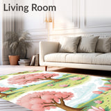 French Provincial Toile Countryside Scene with Blooming Trees(Pink)