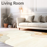 Elegant Beige Faux Deer Fur Area with Double Sheepskin Texture(Beige)