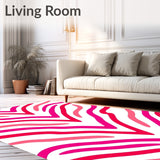 Vibrant Interlocking Chevron with Curves and Playful Flow (Pink) - ODIKA