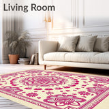 Symmetrical Floral Accents with Ornamental Detailing (Ivory) - ODIKA