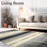 Untamed Spirit Area Beige & Jet Black Striped Wildlife(Beige)