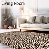 Hexagonal Lattice Contemporary Floor Covering(Beige)