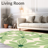 Botanical Leaf Cascade Contemporary Modern Decorative Floor(Ivory)