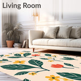 Wild Meadow Paisley Leaf Tapestry Modern Botanical(Beige)