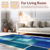 Ultra Soft Area Rug, Non Slip, Stain Resistant, Washable Area Rugs for Living Room, Bedroom, Plush Pink Tibetan Tiger Meditation Rug(Blue)