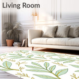 Botanical Leaf Vine Motif Modern Plush (Green)