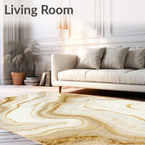 Ethereal Beige Marble Swirl Area Modern Artistic Floor(Beige)
