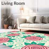 Enchanted Flower Field with Dancing Rose and Hydrangea Motifs(Pink)