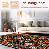 Distressed Vintage Flower Motif(Black)